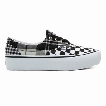 Női Vans Plaid Checkerboard Era Platform Cipő VA6478302 Fekete/Fehér